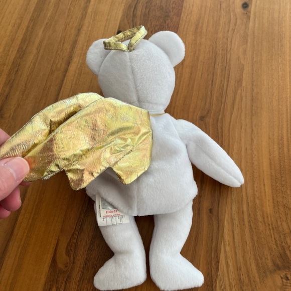 TY Retired Beanie Baby Halo II Gold Wing Angel Bear 2000 Vintage No Hang Tag - Picture 8 of 15